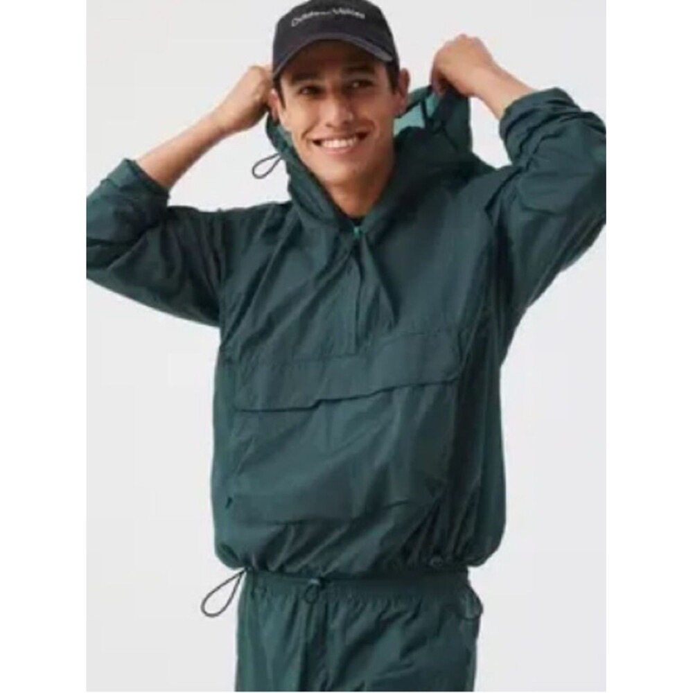 Outdoor Voices Packable Ripstop Half Zip Anorak Windbreaker Green Men’s XL